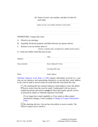 Form DC6:4.1 Complaint for Dissolution of Marriage (No Children) - Nebraska, Page 3