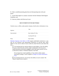 Form DC6:15.3 Complaint for Modification of Custody or Parenting Plan - Nebraska, Page 6