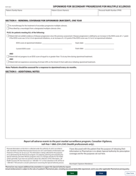 Form HLTH5821 Pharmacare Special Authority Request - Siponimod (Mayzent) for Secondary Progressive Multiple Sclerosis - British Columbia, Canada, Page 2