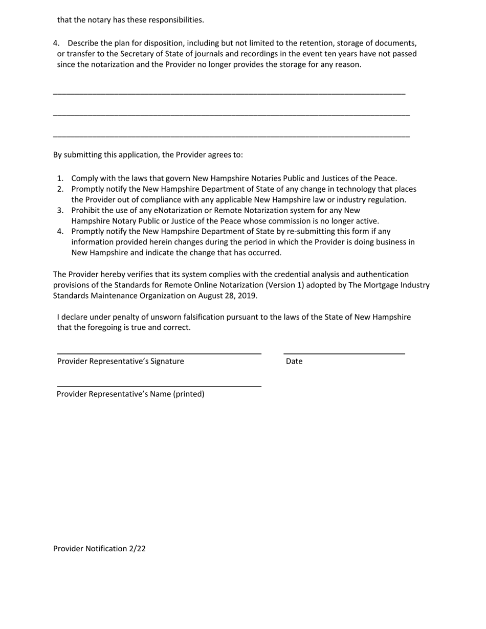 New Hampshire Enotarization and/or Remote Notarization Technology