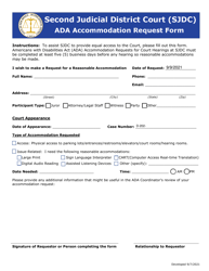 Document preview: Ada Accommodation Request Form - New Mexico