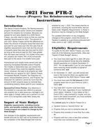 Instructions for Form PTR-2 Senior Freeze (Property Tax Reimbursement) Application - New Jersey, Page 2
