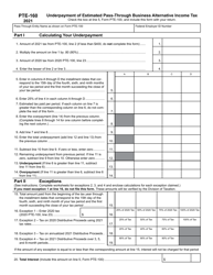 Form PTE-160 Underpayment of Estimated Pass-Through Business Alternative Income Tax - New Jersey