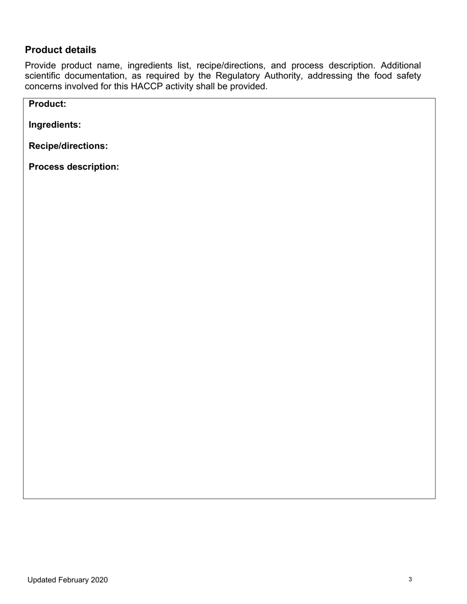 Haccp Plan - North Dakota, Page 3