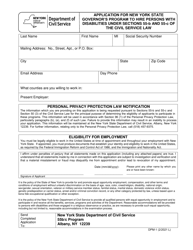 Form DPM-1 Application for New York State Governor&#039;s Program to Hire Persons With Disabilities Under Sections 55-b and 55-c of the Civil Service Law - New York, Page 2