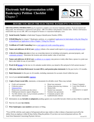 Document preview: Electronic Self-representation (Esr) Bankruptcy Petition Checklist - Chapter 7