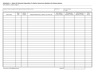 Form 44CT (SFN23500) Cigarette and Tobacco Monthly Tax Return - North Dakota, Page 5