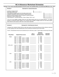 Form NC-4 Employee&#039;s Withholding Allowance Certificate - North Carolina, Page 5