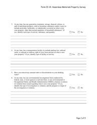 Form II-14 Hazardous Materials Property Survey, Page 2