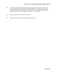 Form II-14 Hazardous Materials Property Survey, Page 5