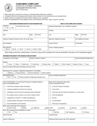 Document preview: Form SFN7418 Consumer Complaint - North Dakota