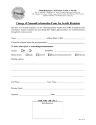 &quot;Change of Personal Information Form for Benefit Recipient&quot; - Nevada