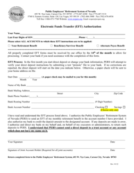 &quot;Electronic Funds Transfer (Eft) Authorization&quot; - Nevada