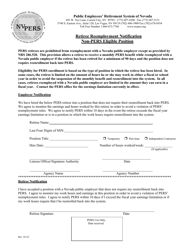 Document preview: Retiree Reemployment Notification Non-pers Eligible Position - Nevada