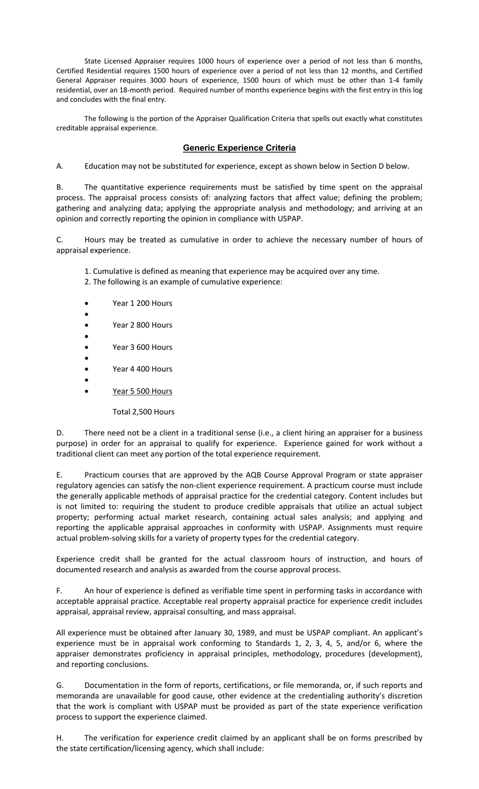 Form REA-3 Appraisal Experience Log Form - Oklahoma, Page 2