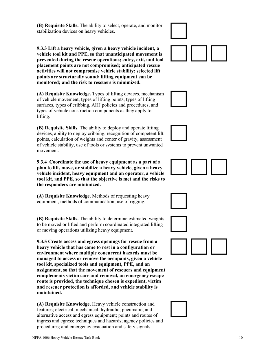 NFPA Heavy Vehicle Rescue Task Book - Oregon, Page 10