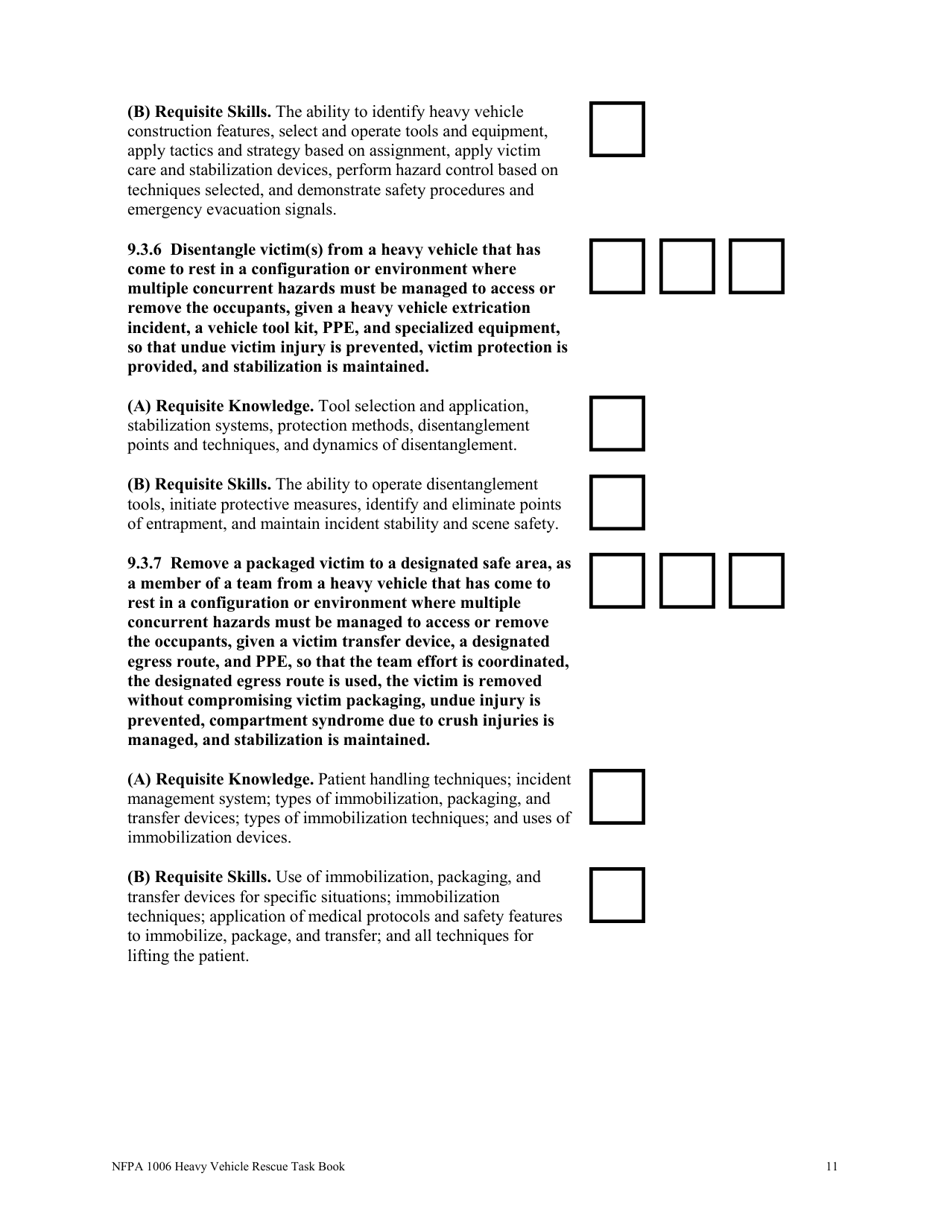 NFPA Heavy Vehicle Rescue Task Book - Oregon, Page 11
