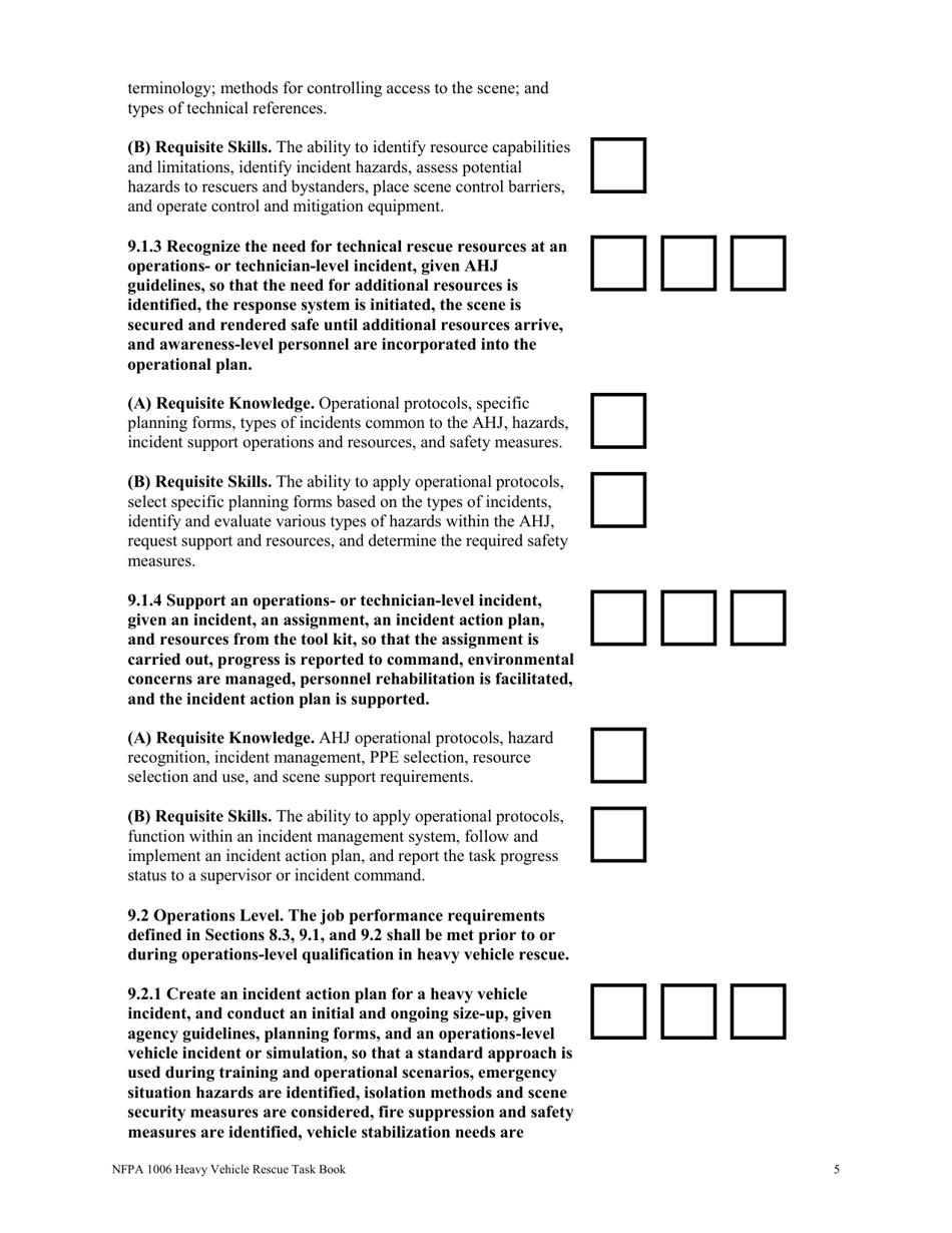NFPA Heavy Vehicle Rescue Task Book - Oregon, Page 5