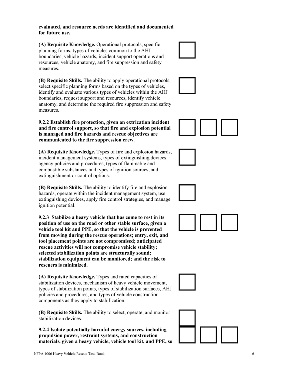 NFPA Heavy Vehicle Rescue Task Book - Oregon, Page 6