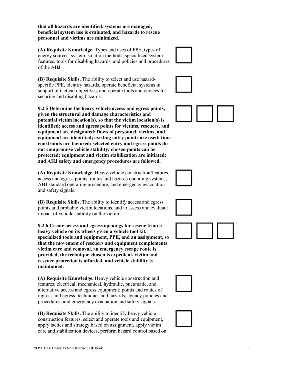 NFPA Heavy Vehicle Rescue Task Book - Oregon, Page 7