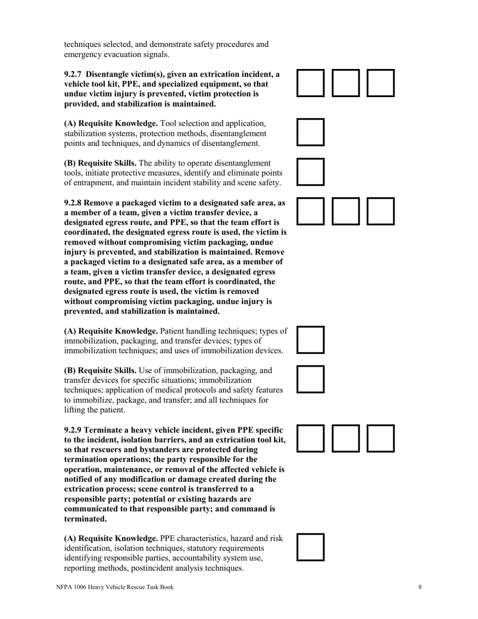 NFPA Heavy Vehicle Rescue Task Book - Oregon, Page 8