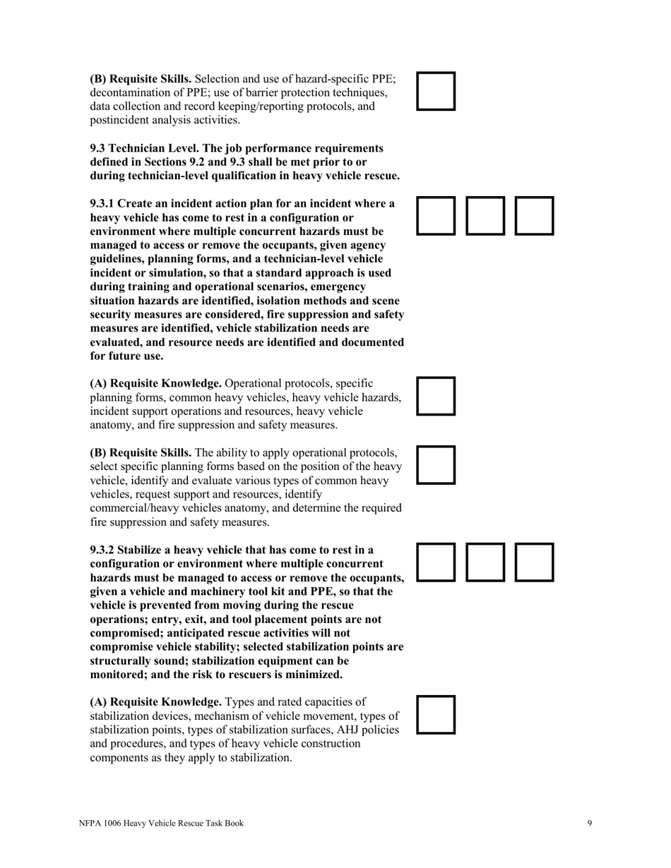 NFPA Heavy Vehicle Rescue Task Book - Oregon, Page 9