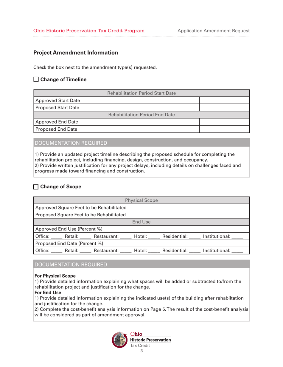 Ohio Application Amendment Request - Ohio Historic Preservation Tax ...