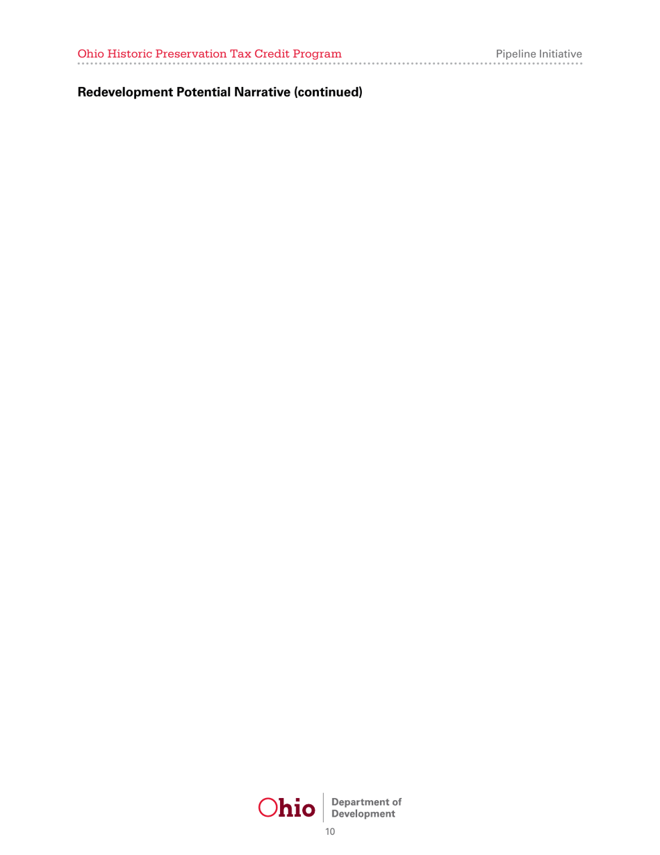 Pipeline Initiative Application - Ohio Historic Preservation Tax Credit Program - Ohio, Page 10