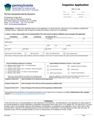 Document preview: Amusement Rides Safety - Certified Inspector Application - Pennsylvania