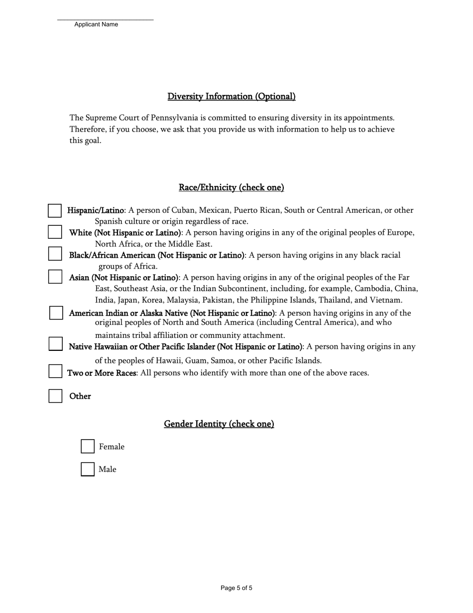 Application for Committee / Board Membership - Pennsylvania, Page 6