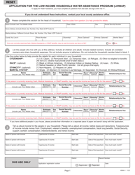 Document preview: Form HSWA1 Application for the Low Income Household Water Assistance Program (Lihwap) - Pennsylvania