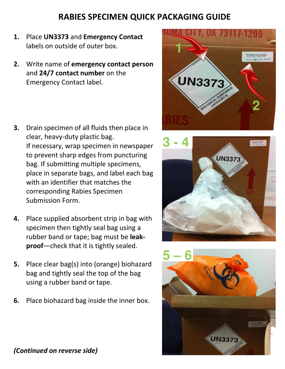 Rabies Specimen Submission Form - Oklahoma, Page 4