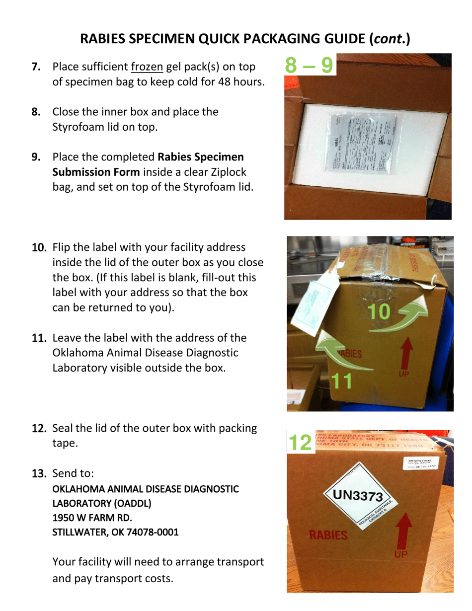 Rabies Specimen Submission Form - Oklahoma, Page 5
