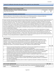 School Nurse Teacher Preliminary Certificate Application Form - Rhode Island, Page 6