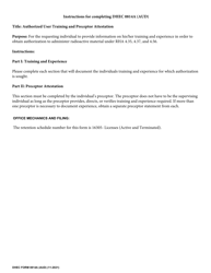 DHEC Form 0814A (AUD) Authorized User Training, Experience and Preceptor Attestation (For Uses Defined Under Rha 4.35, 4.37, and 4.56) - South Carolina, Page 5