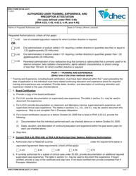 Document preview: DHEC Form 0814B (AUT) Authorized User Training, Experience, and Preceptor Attestation (For Uses Defined Under Rha 4.40) - South Carolina