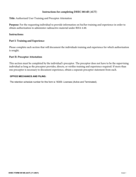 DHEC Form 0814B (AUT) Authorized User Training, Experience, and Preceptor Attestation (For Uses Defined Under Rha 4.40) - South Carolina, Page 7