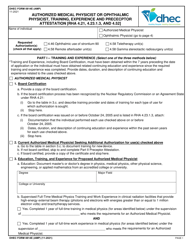 DHEC Form 0814E (AMP) Authorized Medical Physicist or Ophthalmic Physicist, Training, Experience and Prececptor Attestation - South Carolina