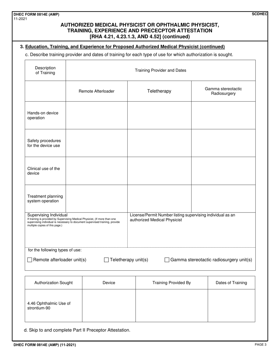 DHEC Form 0814E (AMP) - Fill Out, Sign Online and Download Fillable PDF ...