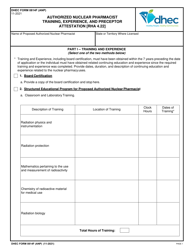 Document preview: DHEC Form 0814F (ANP) Authorized Nuclear Pharmacist Training, Experience, and Preceptor Attestation (Rha 4.22) - South Carolina