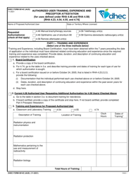 Document preview: DHEC Form 0814C (AUS) Authorized User Training, Experience and Preceptor Attestation (For Uses Defined Under Rha 4.46 and Rha 4.58) (Rha 4.23, 4.54, 4.55, and 4.74) - South Carolina