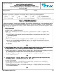 Document preview: DHEC Form 0814D (RSO) Radiation Safety Officer or Associate Radiation Safety Officer Training, Experience and Preceptor Attestation (Rha 4.20, 4.23) - South Carolina