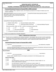 DHEC Form 0814D (RSO) Radiation Safety Officer or Associate Radiation Safety Officer Training, Experience and Preceptor Attestation (Rha 4.20, 4.23) - South Carolina, Page 5