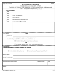 DHEC Form 0814D (RSO) Radiation Safety Officer or Associate Radiation Safety Officer Training, Experience and Preceptor Attestation (Rha 4.20, 4.23) - South Carolina, Page 6