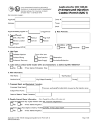 Document preview: Form UIC1 Application for Orc 1509.06 Underground Injection Control Permit - Ohio