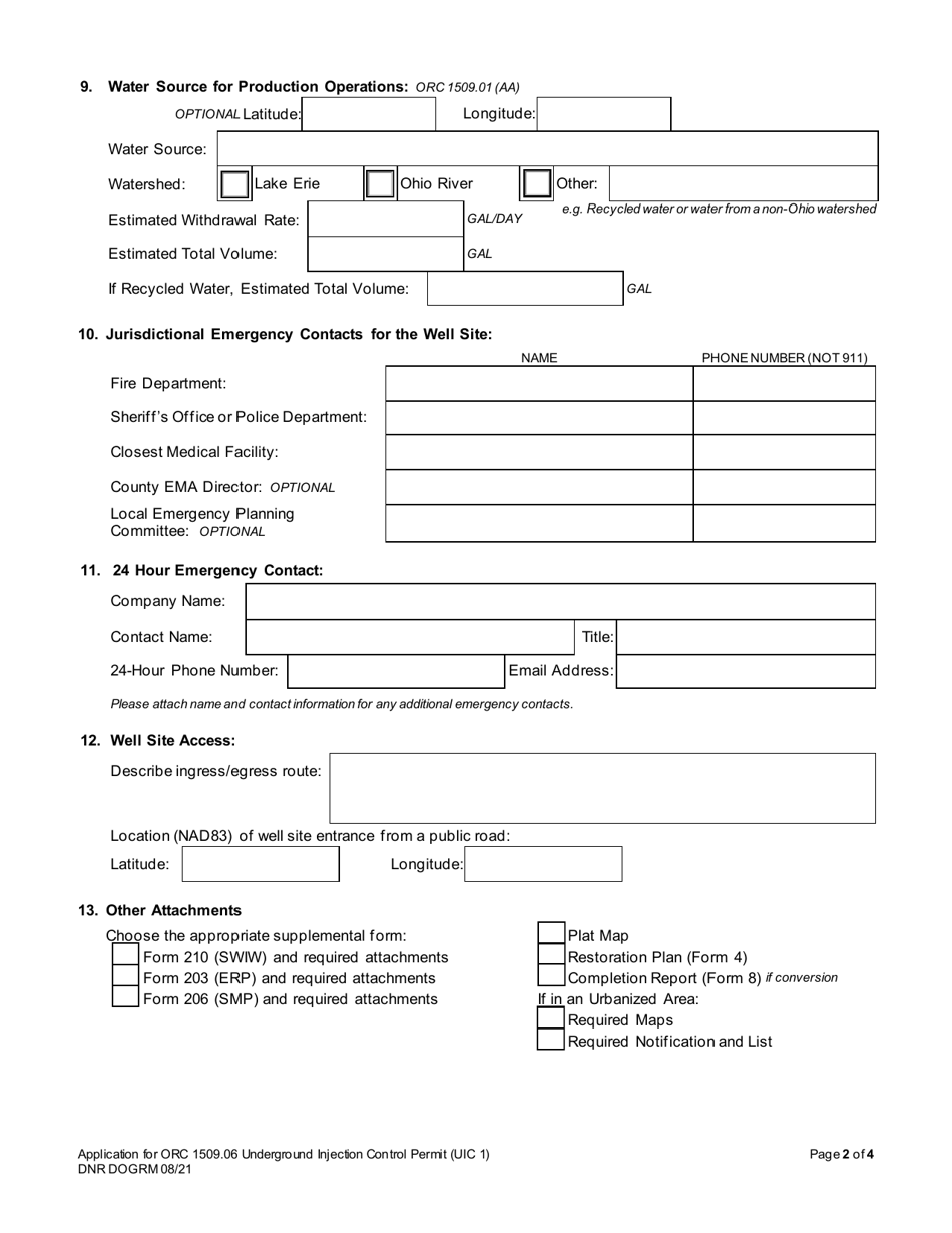 Form UIC1 - Fill Out, Sign Online and Download Fillable PDF, Ohio ...