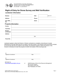 Document preview: Right of Entry for Drone Survey and Well Verification - Ohio