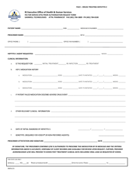 Document preview: Form PA22 Fee for Service (Ffs) Prior Authorization Request Form - Drugs Treating Hepatitis C - Rhode Island