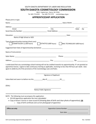 Document preview: Apprenticeship Application - South Dakota