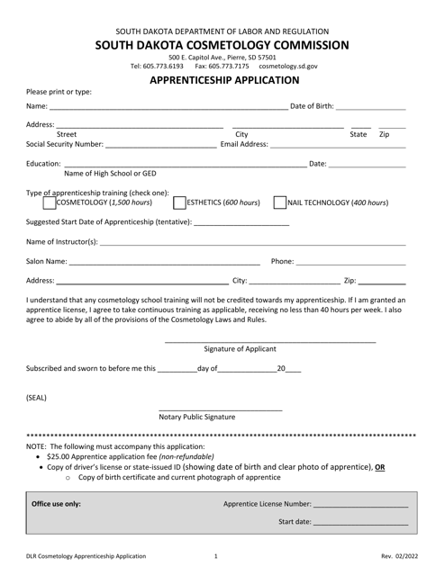 Apprenticeship Application - South Dakota